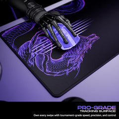 daWg KeyMat R1 Esports Gaming Mouse Pad, 800 x 300 mm, 4mm Thickness Extended Desk Mat, Anti-Fray Stitching, Anti-Skid Rubber Base, Pro-Grade Tracking Surface, High-Velocity Glide (Dragon)
