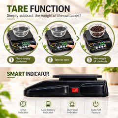 SKADIOO Kitchen Weighing Machine | 10 Kg Capacity | Digital Weighing Machine with Adapter | Weight Scale for Food | Kitchen Scale for Home, Shop & Commercial Use