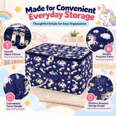 Storite 2 Pack Nylon Wardrobe Bag Underbed Cloth Storage Organizer | Moisture Proof Storage Bag, Storage box for Clothes Saree Bags, Zippered Closure & Handle - Magenta,37x34x23 cm