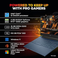 HP Victus, Intel Core 5 210H, 4GB RTX 3050 A (24GB DDR5, 512GB SSD) FHD, 144Hz, 300 nits, IPS, 15.6''/39.6 cm, Win11, M365* Office24, Mica Silver, 2.29kg, fa2500TX, Backlit, Gaming Laptop
