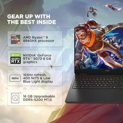 HP Omen Smartchoice, Intel Core Ultra 7 255H, 8GB RTX 5060, 24GB DDR5(Upgradeable) 1TB SSD, 2K, 165Hz, 3ms, IPS, 16''/40.6cm, Win11, M365*Office24, Shadow Black, 2.43kg, am0238tx, RGB Gaming Laptop