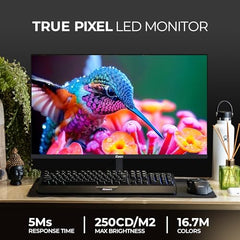Foxin 24 Inch FHD Flat LED Monitor 1920x1080 Pixel Elite Series | Flat Panel, HDMI & VGA Port, 100Hz Refresh Rate, Frameless, Slim Bezel, Wall Mountable, 16.7 M Colors | 3 Years Warranty | White