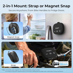 Tribit StormBox Micro 3 Bluetooth Speaker, 13W, IP68, 24H Playtime, Black | XBass, Carry Strap, Magnetic Mount, Bluetooth 6.0, Custom EQ, Built-in Mic, Stereo TWS Pairing, Outdoor, Cycling, Type-C