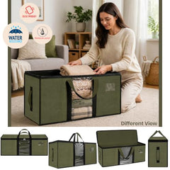 Storite Jumbo Super-Size 81 L Canvas Moisture Proof Heavy Duty Storage Bag | for Toys/Stationery/Blankets/Clothes/Moving Bags MultiPurpose With Strong Reinforced Handles Rectangular Cream (87x26x36 cm)
