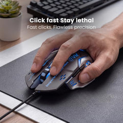 EVM EnHawk Wired Gaming Keyboard & Mouse Combo | RGB Backlit Keyboard | 6-Button Gaming Mouse | Adjustable DPI | 1 Year Warranty (EVM-WDKM-315-EnHawk)