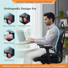 Donut Pillow for Tailbone Pain | 5-Year Warranty | Coccyx Cushion for Hemorrhoids, Piles, Fistula, Sciatica, Pregnancy Pain | Car Seat Cushion for Office Chair | Orthopedic Ring Pillow | Up to 100 Kgs