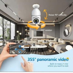 Vexcrion 360° WiFi Smart Security Camera with Dual Lens, 2-Way Audio, Night Vision, Motion Detection, Mobile App Remote View, Home CCTV Camera