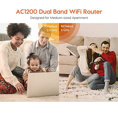 Tenda AC5 V3 AC1200 Wireless Dual Band WiFi Router, Speed Up to 867Mbps/5GHz + 300Mbps/2.4GHz, IPV6, Parental Control, Support Guest Network, 4*6dBi Externe Antennen (White)