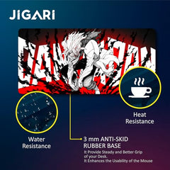 JIGARI Extended Anime Large Mouse Pad (11 x 23 Inch) | Gaming Mousepad for Laptop, Desktop & Keyboard | Smooth Surface | Anti-Slip Rubber Base (Zoro - Sword Master - One Piece (P08))