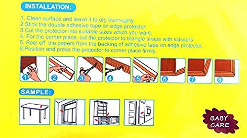SYGA Set of 3 Red Baby Lining Strip Edge Guard Cushion Corner Cover tape Infant Bump Protector