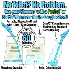 SHEWEE Flexi + Case - Reusable Pee Funnel – A Flexible, Larger Version Of The Original Female Urination Device Since 1999! Quickly, Easily & Discreetly, Wee Standing Up. Comes with Pipe & Case (Black)