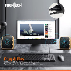 FRONTECH 1.0 USB Powered Multimedia Speakers with RGB Lights, 10W Output Power, AUX/USB Connectivity, for Laptop, PC, Mobile, Volume Control (SPK-0008, Black)