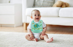 Syga 2 Pieces Baby Bibs Waterproof Silicone Roll up Washable Crumb Catcher Baby Feeding Eating Bib for 6 Months to 2 Years Unisex Baby (Multicolour)