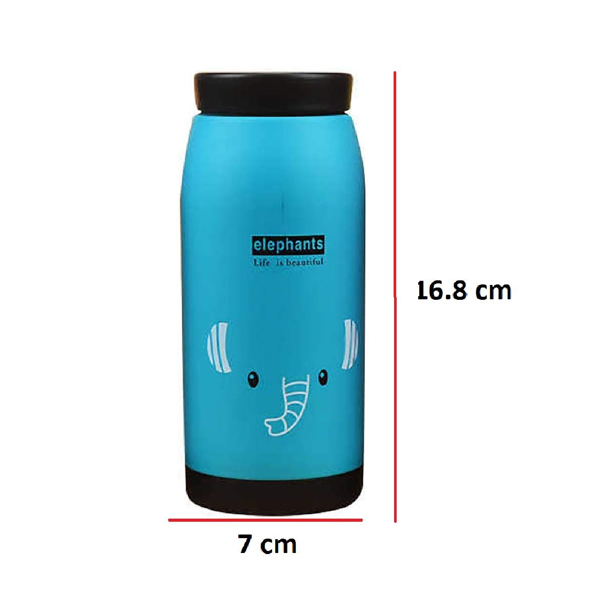 SYGA 1 Piece Stainless Steel 500ml Creative Cartoon Thermos Mug Belly Cup Water Bottle (360ml_Blue)