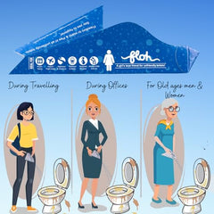 FLOH Disposable Stand and Pee Funnel for Women | Female Urination Device | Portable Female Urine Funnel | Easy to Use & Leak-Resistant | For Travel, Camping & Public Toilets | Pack of 20