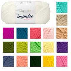 WOAFASHIONS - World of Arts Impulse Hand Knitting & Crochet Yarn, Premium Acrylic, 4 : Medium (Anchor Grey) (100gms / 3.5oz / 200mtr / 218yds)