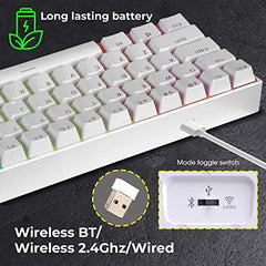 Zebronics Max Ninja 61W Mechanical Keyboard, 60% Compact Layout, Tri-Mode Rechargeable, N-Key Rollover, Linear Red Switches, 1000Hz Polling Rate, 61 Keys, Software Support, Win & Mac Support