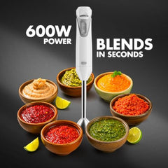 Sujata Blendstick Hand Blender | 600W Heavy Duty Motor | Variable Speed Control | Stainless Steel Shaft | 18000 RPM | Professional Immersion Blender | Easy Clean | Black