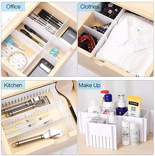 SYGA 5 pcs DIY Plastic Grid Drawer Divider Household Storage Strips_Medium(Colour May Vary)