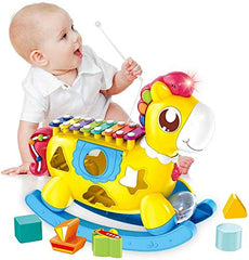 SYGA Happy Pony Musical Toy Best Gift for Kids Newest Xylophone Toy with Light and Music