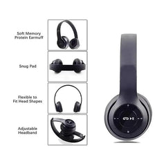 iCall Latest P47 Wireless iC-09 Headphone with Mic & SD Card Slot Bluetooth Headset