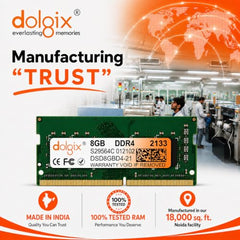 Dolgix 8GB DDR4 Desktop RAM 2133MHz | Desktop-Memory| U-DIMM | Long-DIMM | PC4-17000 | 1Rx8 Single Rank | 3-Year Warranty- (Made in India)