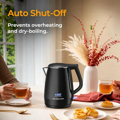 KENT Bliss Electric Kettle | 1500W Power & 1.5L Capacity | Cool Touch Exterior Body & SS 304 Inner Body | 5 Minutes Fast Boiling | Overheat & Dry Boiling Protection | LED Light Switch | Auto Shut-OFF