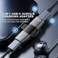 Verilux® 2 in 1 USB-C to 3.5 mm Audio & PD 60W Charging Adapter