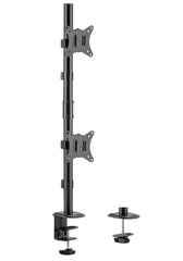 Jin Office Dual Monitor Stand Vertical for Dual Monitors Upto 32 inches | Adjustable Dual Monitor Arm Vertical | 3 Years Warranty