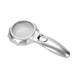 SYGA Handheld Magnifier Illuminated Pocket Magnifying Glass with 6-LED White Light (Silver)