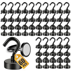 DIYMAG Magnetic Hooks 15pcs 30lbs Cruise Essentials 2026 Magnet Hook | Neodymium Heavy Duty Strong Magnets Hanging Ship Cabins Refrigerator Fridge Classroom Beach Vacation Kitchen Grills Home Tool