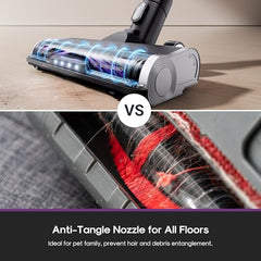 Eureka ReactiClean 200W Lightweight Cordless Stick Vacuum, NEC410BK | 5.5 lbs Lightweight, Detachable Battery, Up to 50-Min Runtime, Tangle-Resistant Brush, For Pet Hair, Hardwood, Carpet, Stairs