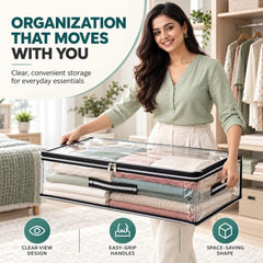 Storite Medium PVC Underbed Storage Bag with Handles Clear Window