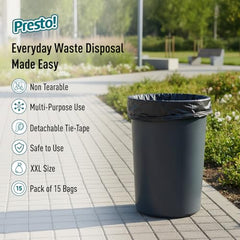 Amazon Brand - Presto! Garbage Bags | XXXL | 30 Count | 10 Bags x 3 Rolls | 42 x 48 In | For Dry & Wet Waste | Black