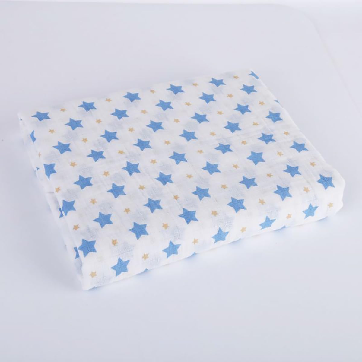SYGA 1 Piece Organic Cotton Baby Muslin Swaddle_Blue Star