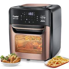 Prestige AirChef 12L Air Fryer Oven | 1800 Watts | 360° Rapid Air Technology | Multi-level Cooking | Rotisserie | 10 Preset Menu | 80% less Oil Consumption | Rose Gold | 1Y Warranty | ISI Certified
