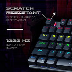Cosmic Byte CB-GK-25 Pandora TKL Mechanical Keyboard Upgraded with Swappable Outemu Blue Switches and Rainbow LED (Black/Grey)