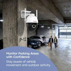 MANOMAY Protect Pro 3MP 4G SIM Security Camera [STQC Approved] 360° Outdoor Pan Tilt CCTV, Smart AI Human Auto Tracking, Color Night Vision, Two-Way Audio, IP66 Waterproof, Alexa, 256GB Memory Card