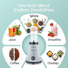 Longway Sage 500 Watt Juicer Mixer Grinder with 2 Jars for Grinding, Mixing, Juicing with Powerful Motor | 2 Year Warranty | (Black & Gray, 2 Jars)