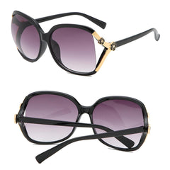 SYGA Women Rose Sunglasses Large Frame Retro Versatile Glasses (Purple)