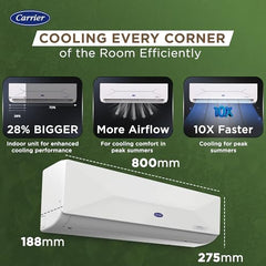Carrier 1 Ton 3 Star Wi-Fi Smart Flexicool Inverter Split AC (Copper, Convertible 6-in-1 Cooling,Smart Energy Display,HD & PM 2.5 Filter, ESTER EDGE FXi (Wi-Fi), CAI12EE3R35W0,White)