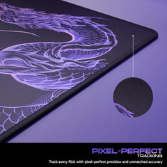 daWg KeyMat R1 Esports Gaming Mouse Pad, 800 x 300 mm, 4mm Thickness Extended Desk Mat, Anti-Fray Stitching, Anti-Skid Rubber Base, Pro-Grade Tracking Surface, High-Velocity Glide (Dragon)