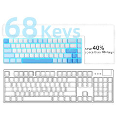 MageGee Portable 60% Mechanical Gaming Keyboard, MK-Box LED Backlit Compact 68 Keys Mini Wired Office Keyboard with Blue Switch for Windows Laptop PC Mac - Blue/White