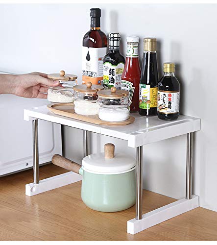 SYGA Stackable Kitchen Racks Household Layered Spice Rack_Beige_1