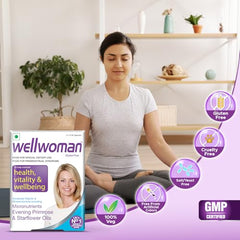 Wellwoman Multivitamin for Women | With Evening Primrose Oil, Magnesium, Vitamin C, B6, Folic Acid | Vegetarian Supplement | 30 Capsules (Pack of 2)