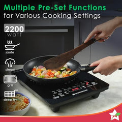 Wonderchef Easy Cook Infrared Cooktop | 2200 Watt Induction Cooktop | LED Digital Panel | Smart Touch Buttons | 2 Year Warranty