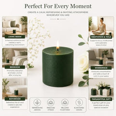 C Lal & Sons Silver Pillar Candle 2x2 Inch | Long Burning Decorative Wax Candle | 20H Burn Time | Unscented Candle for Home Décor, Wedding Decoration, Prayer, Meditation, Festivals & Romantic Ambience