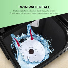 VW Visio World 8.5 kg semiautomatic Top Load Washer Only with Powerful Wash, V8 Supreme-Wash, Black/Grey