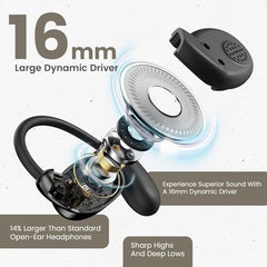 Portronics Harmonics Twins 31 Over Ear OWS Smart Wireless Earbuds with HD Mic, Secure & Flexible Earhook, Touch Control, 24 Hrs Playtime, Music/Gaming Mode, BT 5.4V, Light Weight(Beige)
