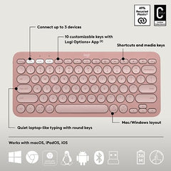 Logitech Pebble 2 Combo, Wireless Keyboard and Mouse, Quiet and Portable, Customisable, Logi Bolt, Bluetooth, Easy-Switch for Windows, macOS, iPadOS, Chrome -